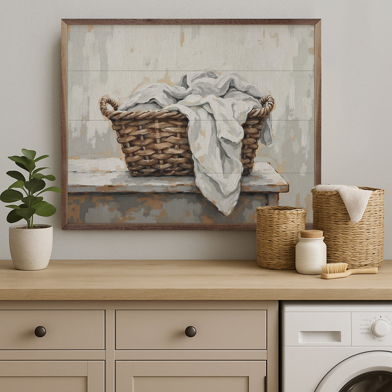 Laundry Basket - Single Picture Frame Print, 16" H x 20" W