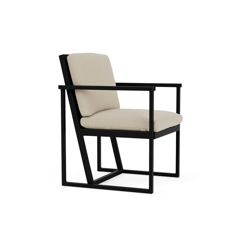 Summit Outdoor Dining Armchair, Mink, Rumba Straw, Ebony