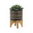 S/2 5/8" GLAZED PLANTER W/ STAND, BLACK