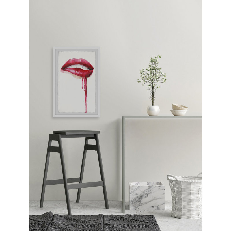 «Lèvres sexy», reproduction encadrée, H 30 po x l 20 po x P 1,5 po