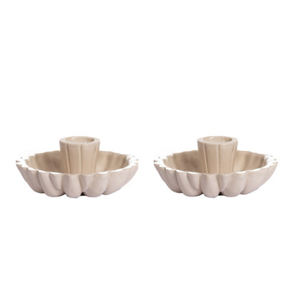 Vintage Inspired Ceramic 1.6'' H Ceramic Tabletop Candlestick