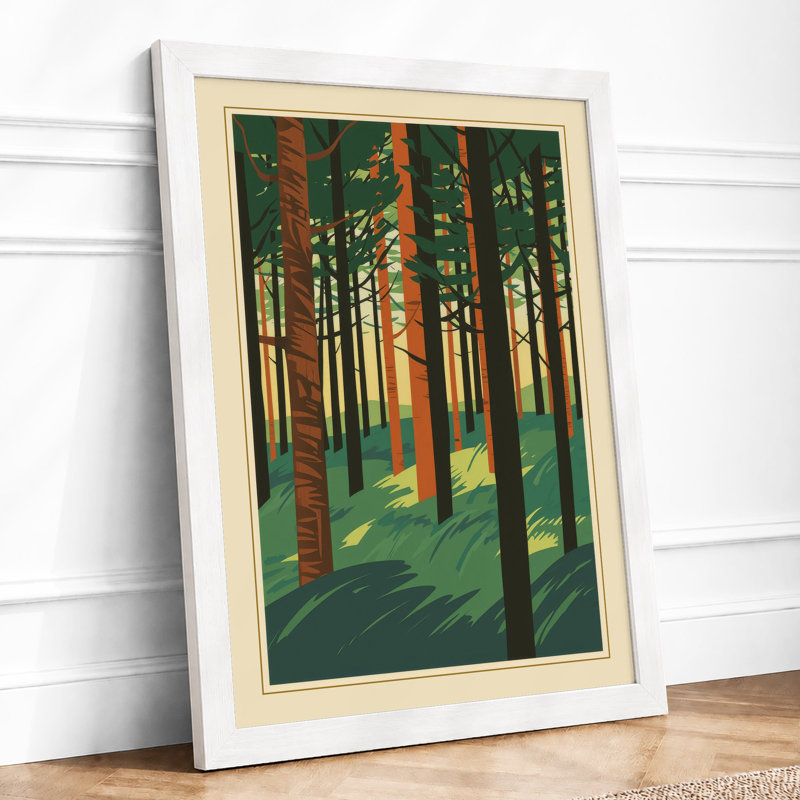 Quiet Forest Light Japandi - Framed Print, A4 - 29.7 x 21.0 cm, White