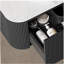 Meuble-lavabo de salle de bain 30 po avec lavabo, meuble-lavabo mural moderne à bords arrondis et courbes avec tiroir, lavabo rond en céramique blanc sans robinet, pré-assemblé