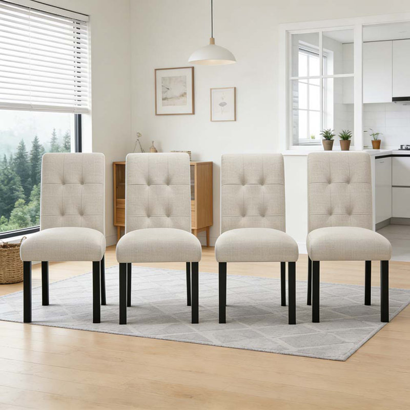 Chaise de salle à manger 4 pièces, Beige
