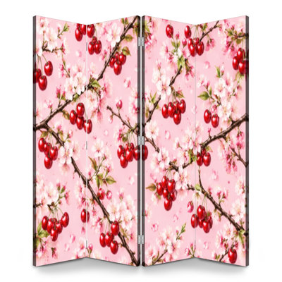 Cloison pliante 4 panneaux paravent Royal Cherry Blossom