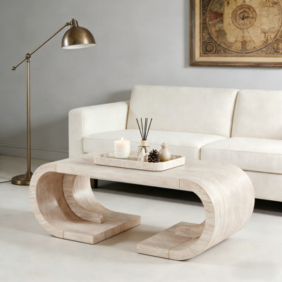 Table basse 47,24 po courbée en C robuste avec base courbée