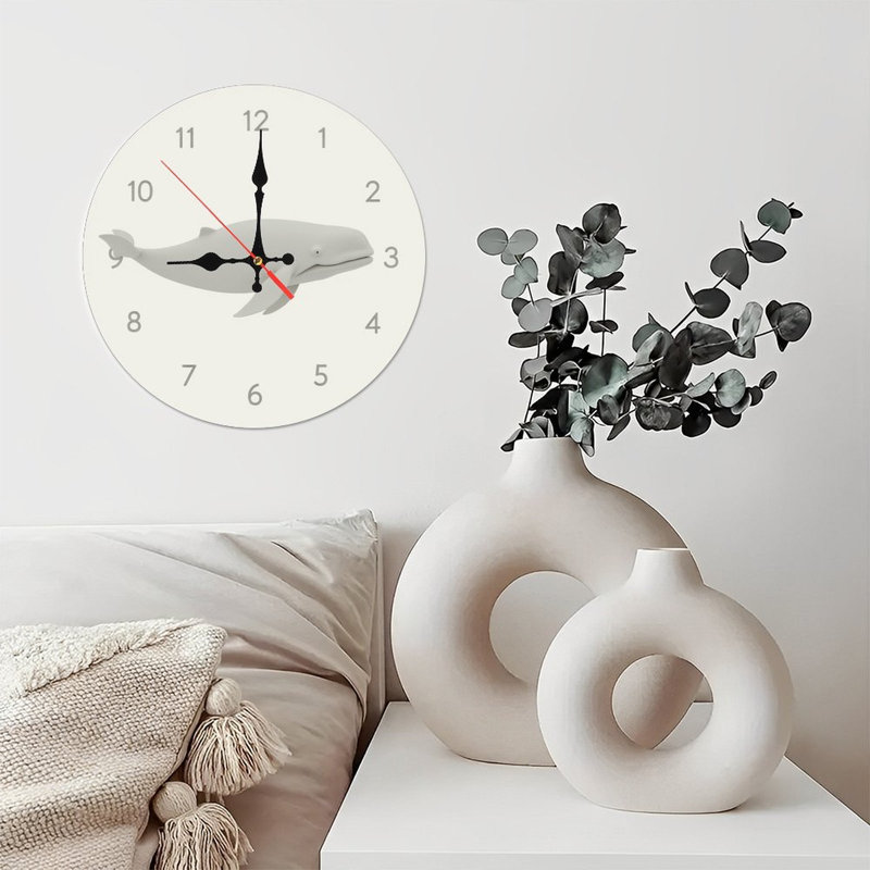 Horloge murale baleine blanche