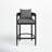 Elza Outdoor Patio Barstool in Aluminum and Gray Cushions-66603313