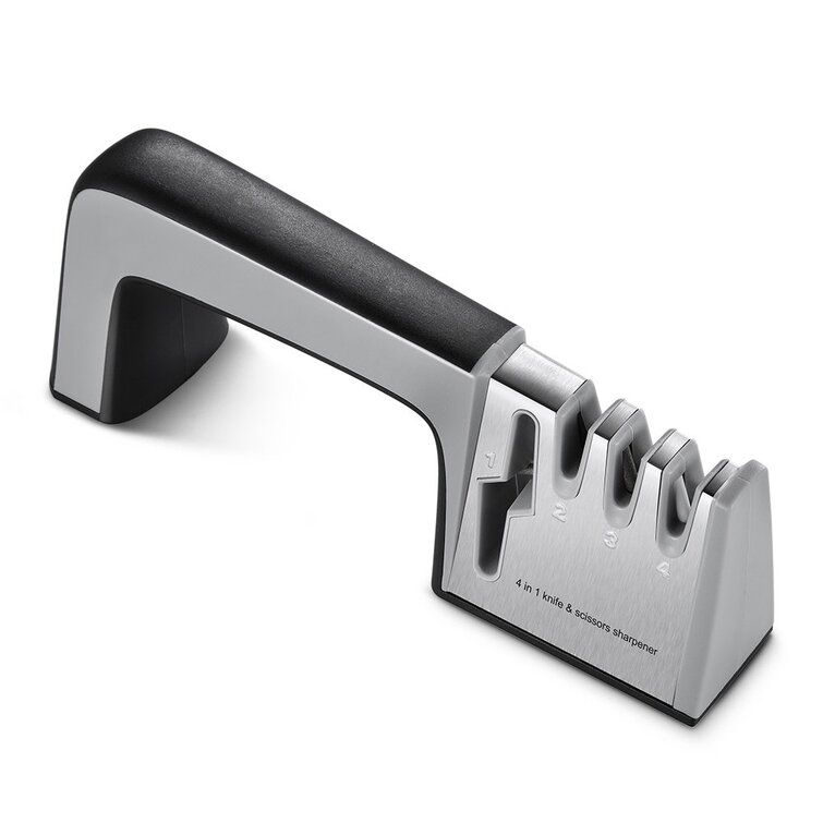 Original Knife Sharpener 3 Stages Professional Kitchen Sharpening Stone  Grinder knives Whetstone for Kitchen Knives Scissor(BLACK)