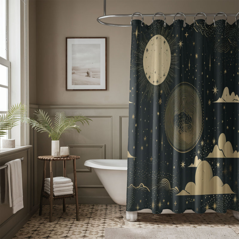 Ametria Abstract Shower Curtain, 74"H x 71"W