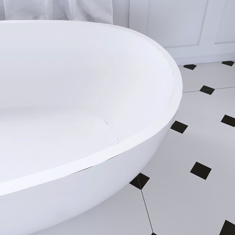 Freestanding Solid Surface Soaking Bathtub