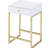 White And Brass 1 Rectangular Side Table, Modern Design For Living Area, Ample Storage With Metal Glide Drawer Table 1 Drawer, Elegant Plant Room, Smooth