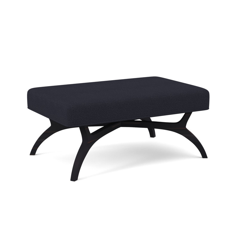 Banc rembourré Ansel, Ébène rétro, Marine de Venise