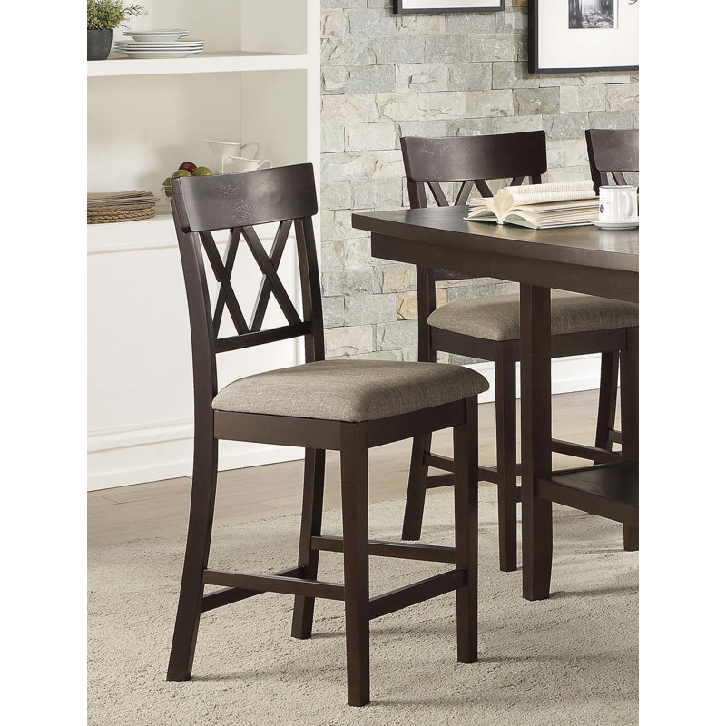 Chaises à hauteur de comptoir, Marron foncé, Ensemble de 2