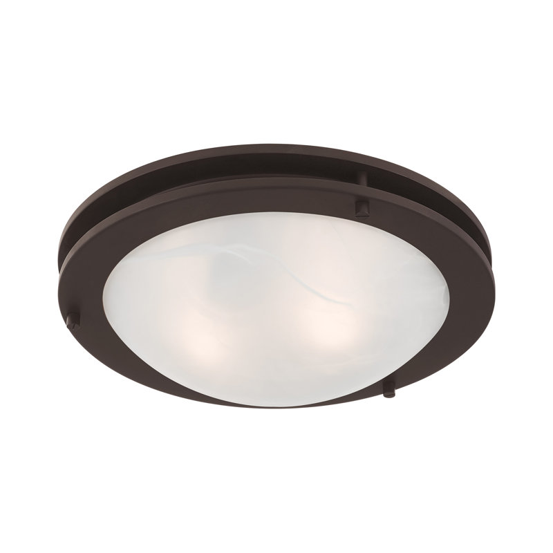 Plafonnier encastré 2 lumières Adrielle, Bronze, H 4 po x l 13 po x P 13 po