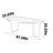 Black solid wood curved desk