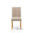 3 Piece Kitchen Table Set Contains a Rectangle Dining Table with Dropleaf and 2 Light Tan Linen Fabric Parson Dining Room Chairs, Oak-78000788-78000787-77777881
