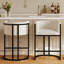 Tabouret de bar 26 po à hauteur de comptoir avec dossier, tissu blanc cassé, lin et métal noir-109318048-112666097