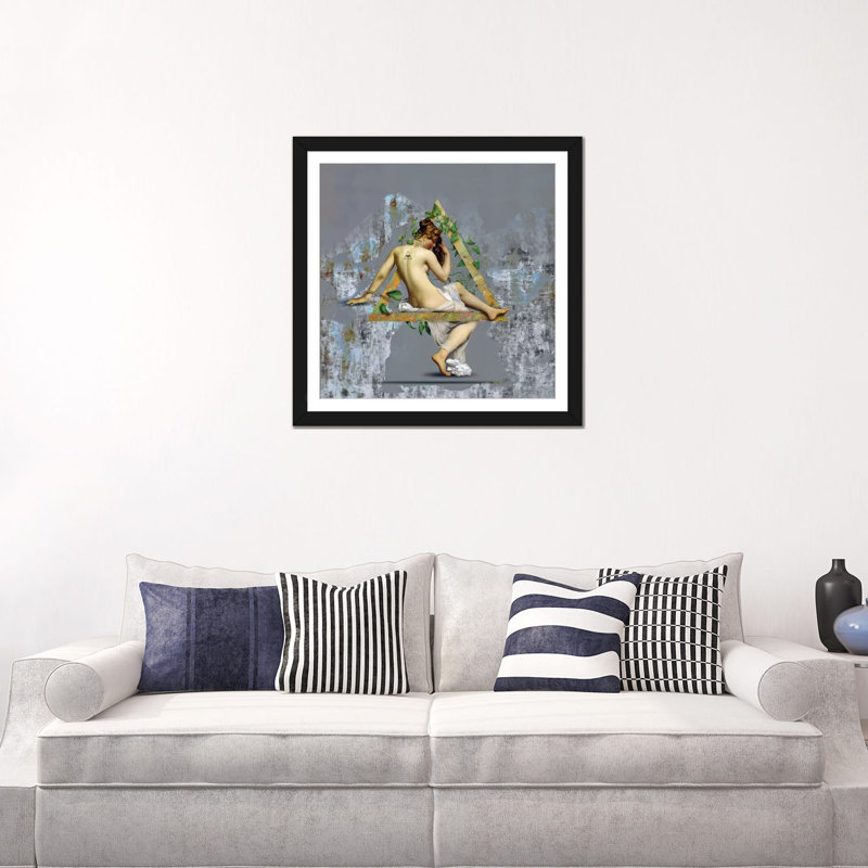« vénus », impression sur toile, H 16 po x l 16 po x P 1 po, Papier d'art encadré noir, Blanc
