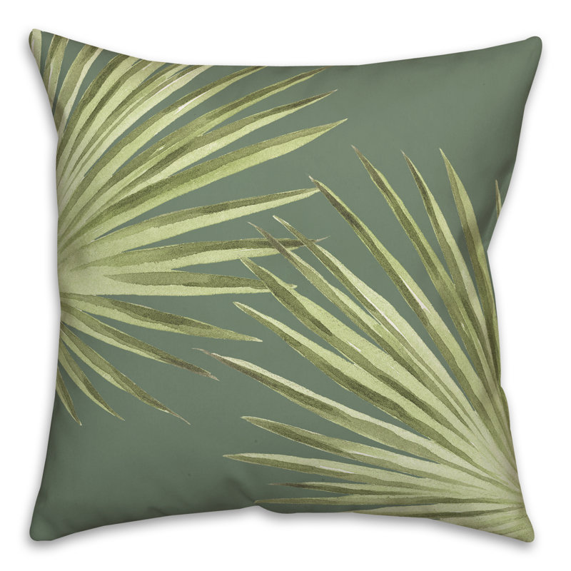  Housse et insert de coussin carré d'extérieur Palm Leaves, Vert, 20 po x 20 po