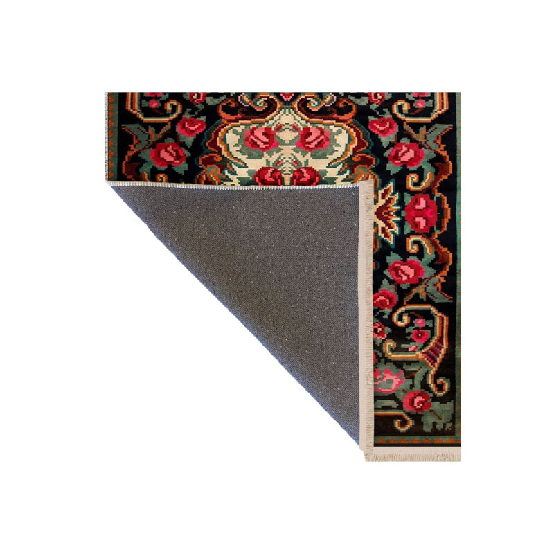 Tapis décoratif moderne lavable à la machine à motif de roses rouges, Rectangle 3 pi 11 po x 5 pi 11 po