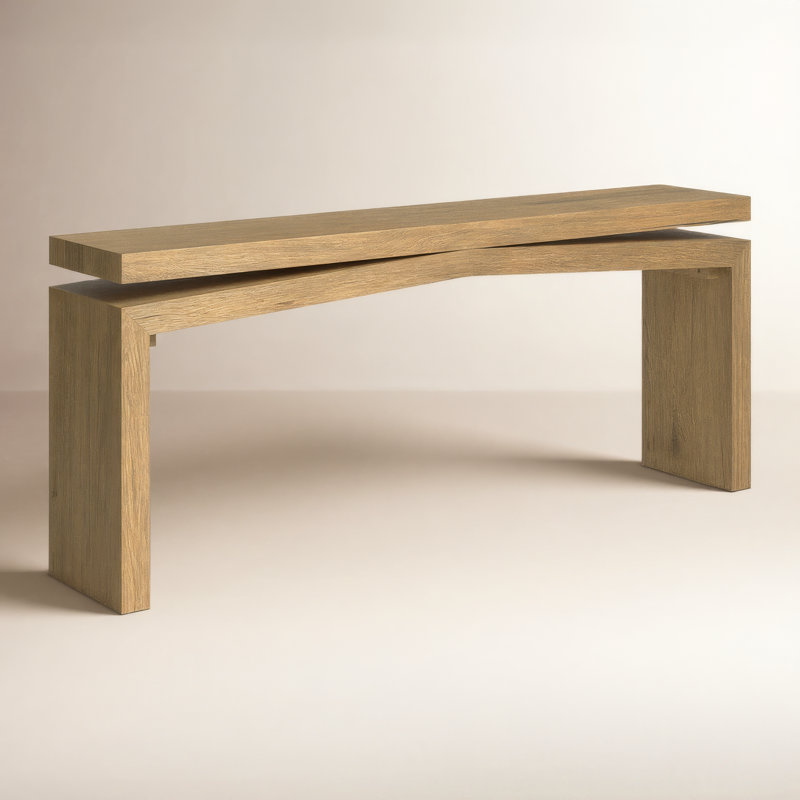Console Henn, H 30,75 po x l 78,75 po x P 15 po, Chêne usé