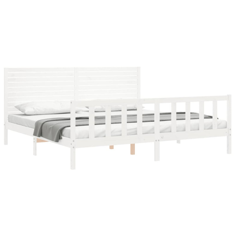 Bed Frame with Headboard, European Kingsize (160 x 200cm), Natural