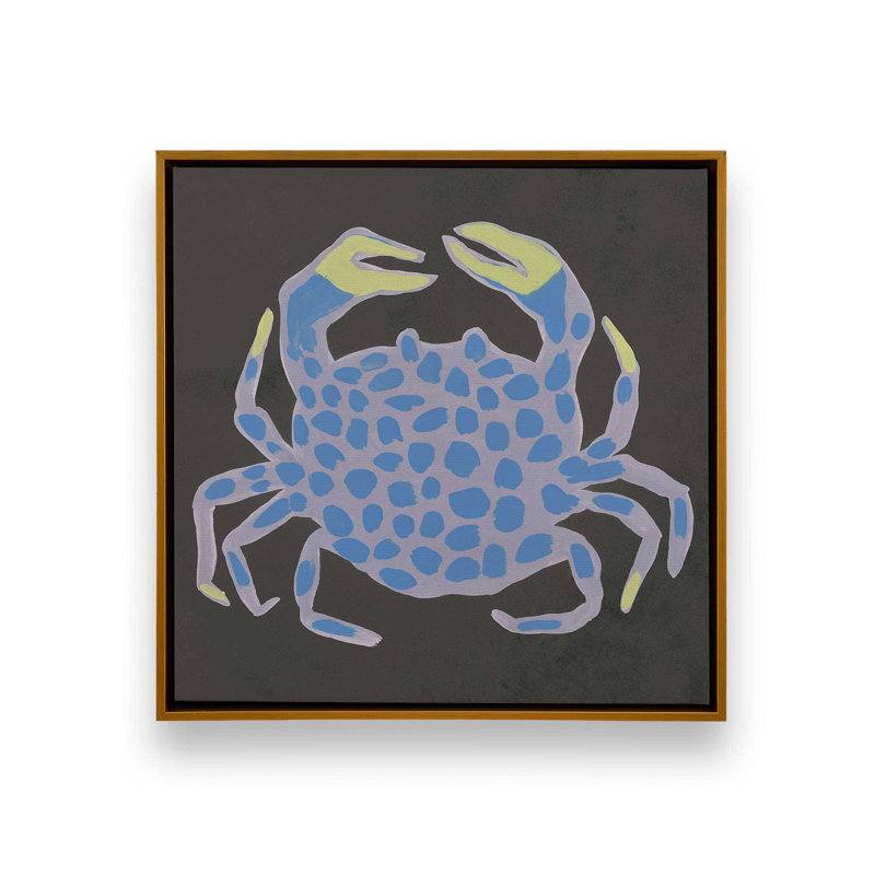 «Party Crab II» par June Erica Vess, reproduction d'art sur toile, H 12 po x l 12 po, Doré