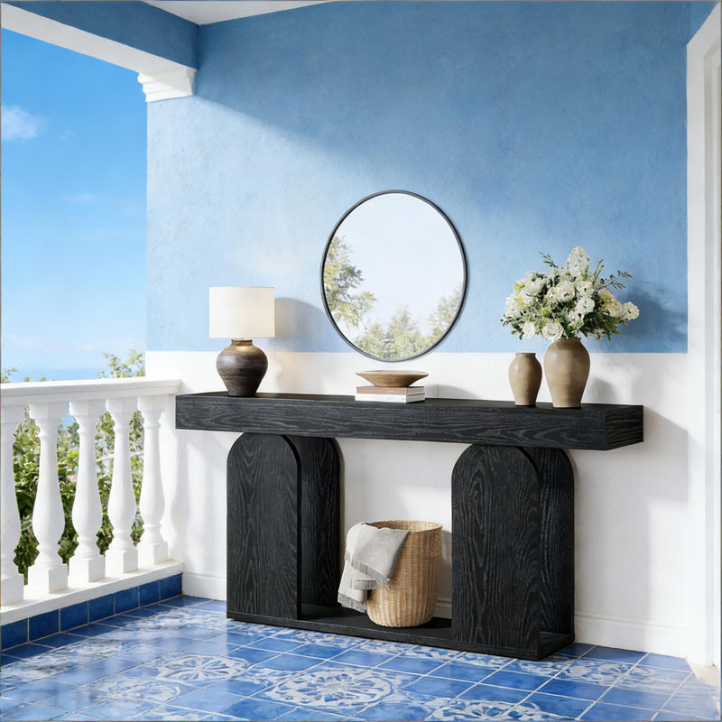 Table basse pratique, console durable, table de couloir minimaliste, Noir