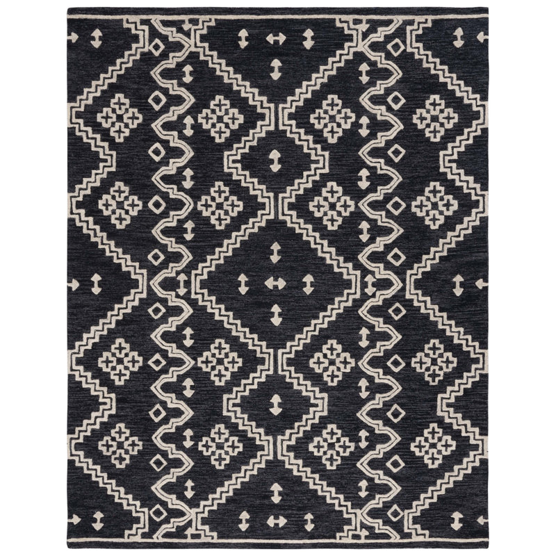 Madawaska Hand Tufted Wool Southwestern Rug, Rectangle 8' x 10'