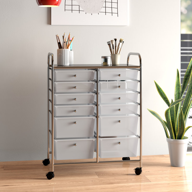 12 Drawer Storage Drawer with Locking Wheels