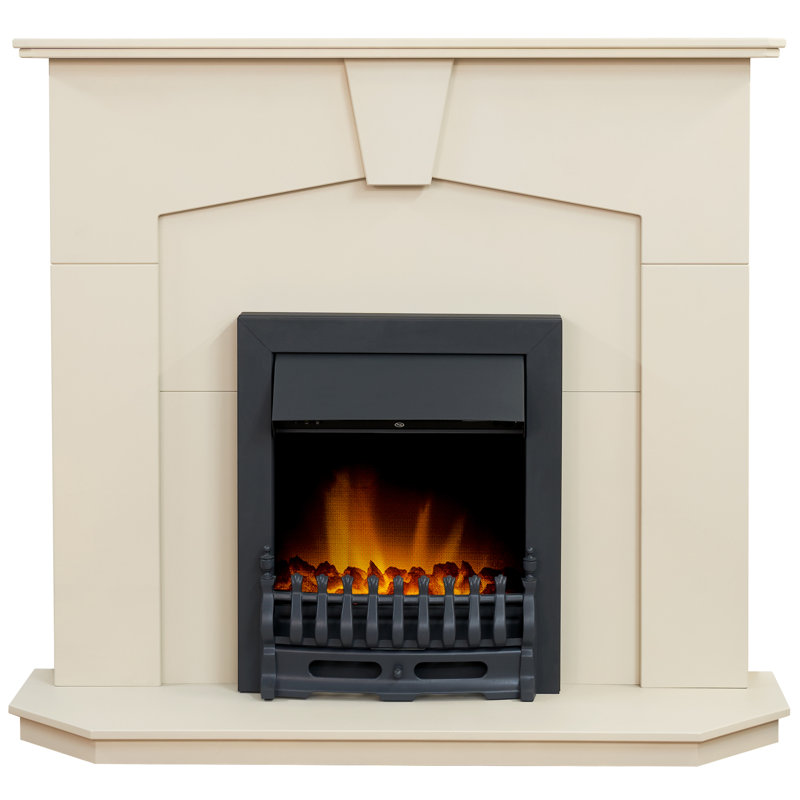 Abbey Adam 121.5 cm W Electric Fireplace Insert with 6824.28 BTU, Black