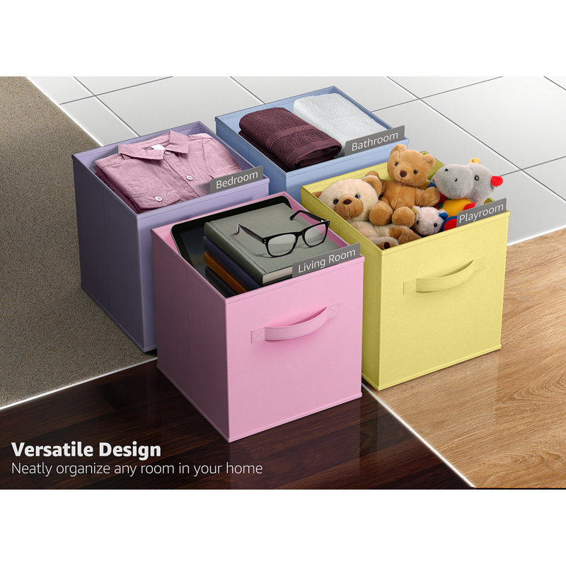Sorbus Fabric Storage Cubes - 8 Foldable Storage Bins, 13 Inch - Pastel Multi-Colour