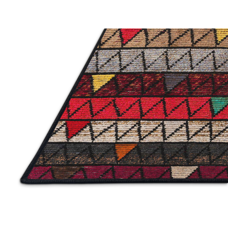Tapis 100% abstrait 5026 lavable à la machine, Rectangle 5 pi x 7 pi