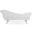 Chaise longue avec accoudoirs à volutes, conception classique, rembourrage en éponge haute, pied de bouleau effilé, siège confortable, l 29,13 po x l 68,94 po x H 29,14 po