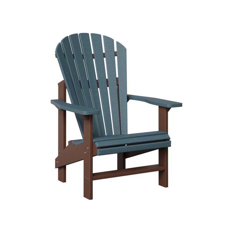 Berlin Gardens Comfo Back Upright Adirondack Chair, Slate/Chocolate Brown