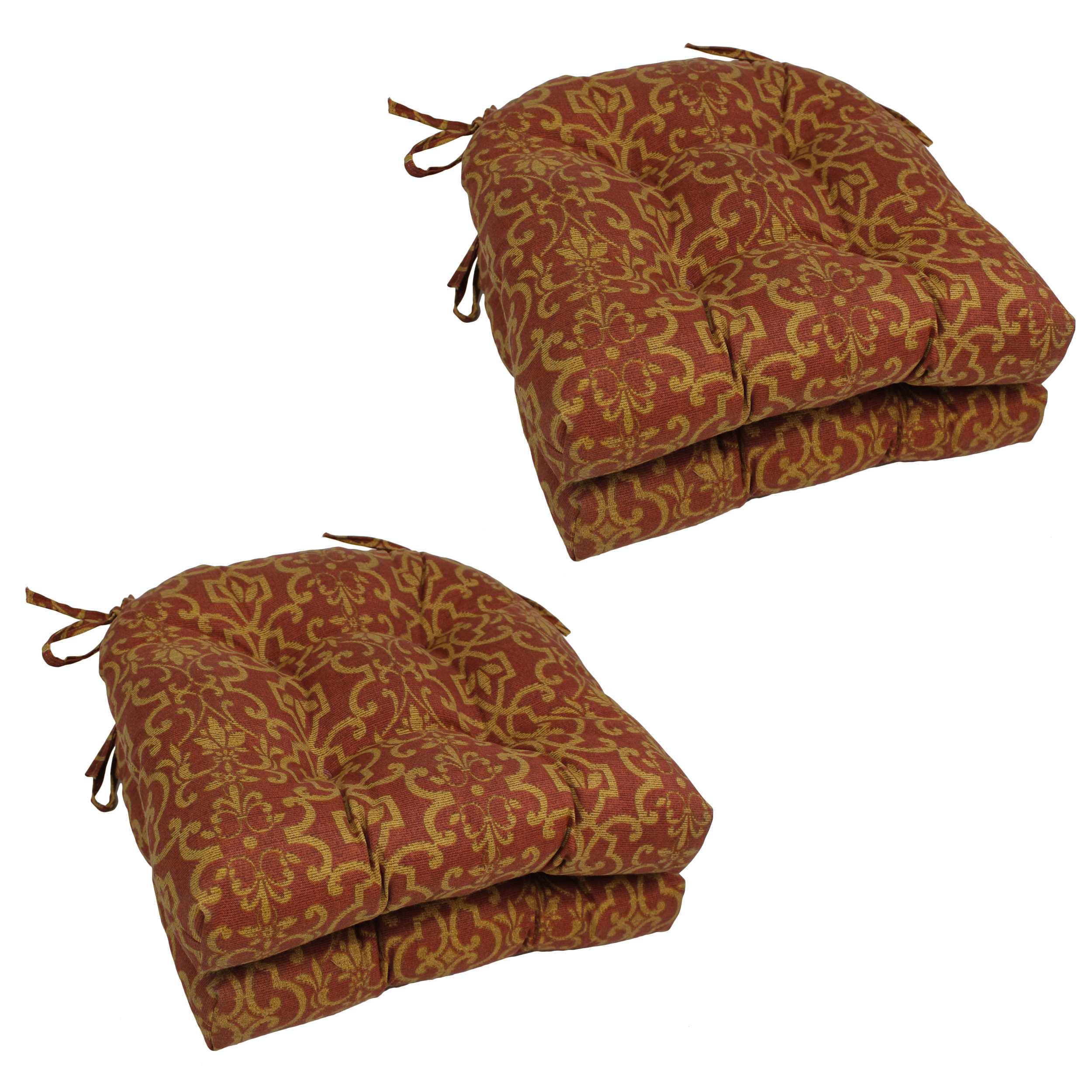 Blazing Needles Twill U-Shaped Indoor Chair Cushion - Set of 2