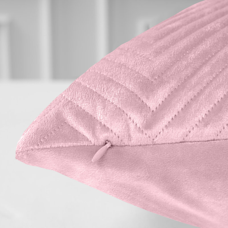 Square Throw Luxury Embossed Pattern Cushions Protector Set Of 2, Pink