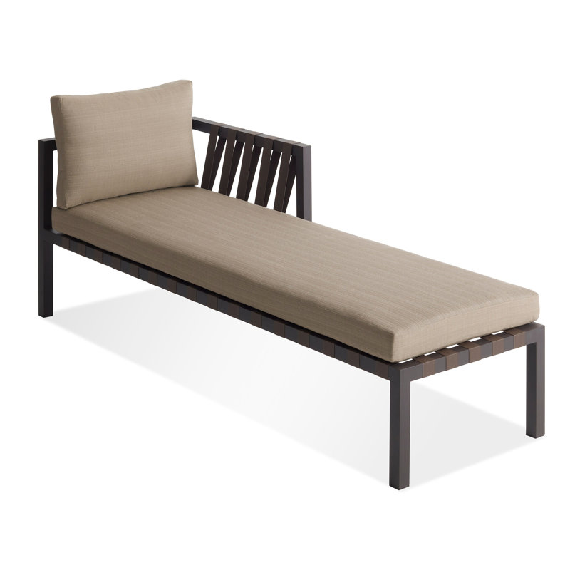 Jibe Right Arm Chaise, Sunbrella Taupe, Carbon