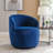 Velvet Fabric Swivel Accent Armchair Barrel Chair With Black Powder Coating Metal Ring,Blue-258062042