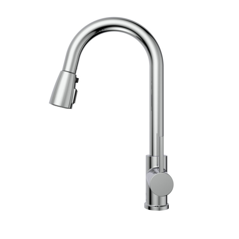Keeney Pull Down Kitchen Faucet, Polished Chrome
