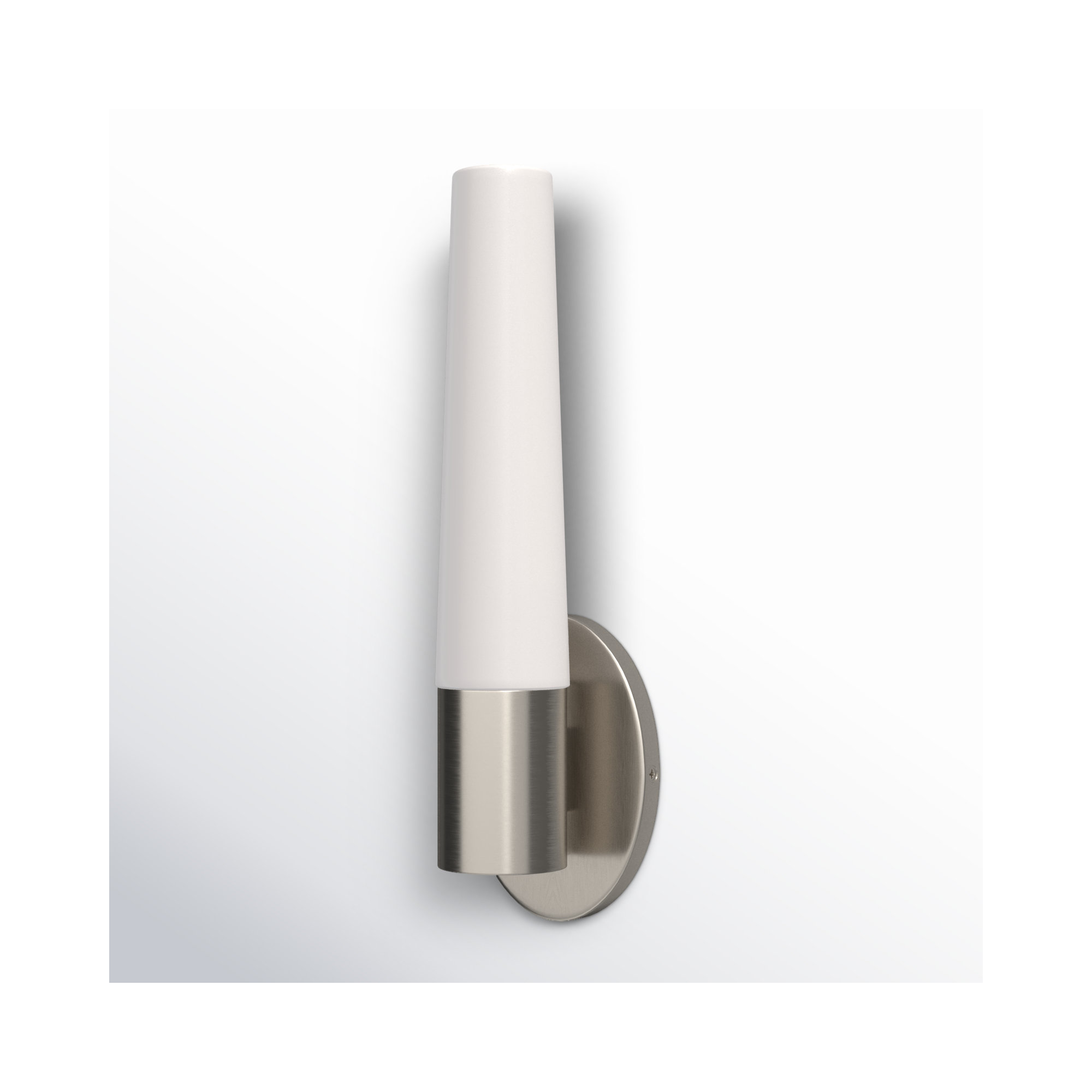 Ernest Integrated Dimmable LED Armed Sconce With Etched Opal Glass Shade, Brushed Nickel