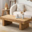 Table basse rectangulaire en bois massif 47,6 po
