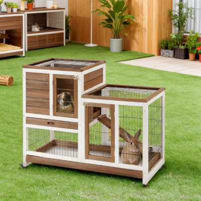 Cage à lapin surélevée en bois