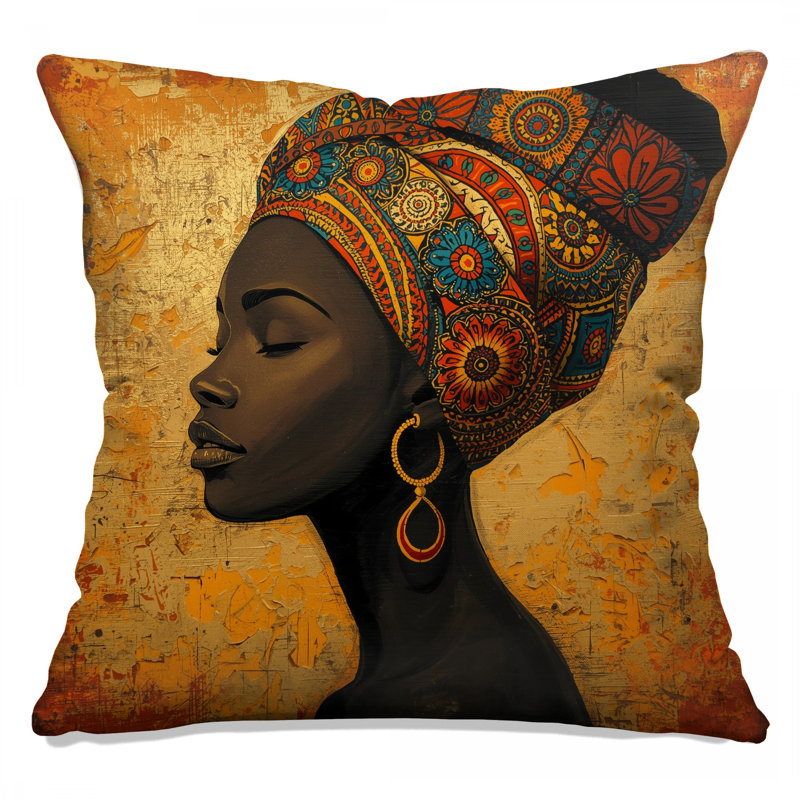 Coussin africain, 14 X 14 pouces
