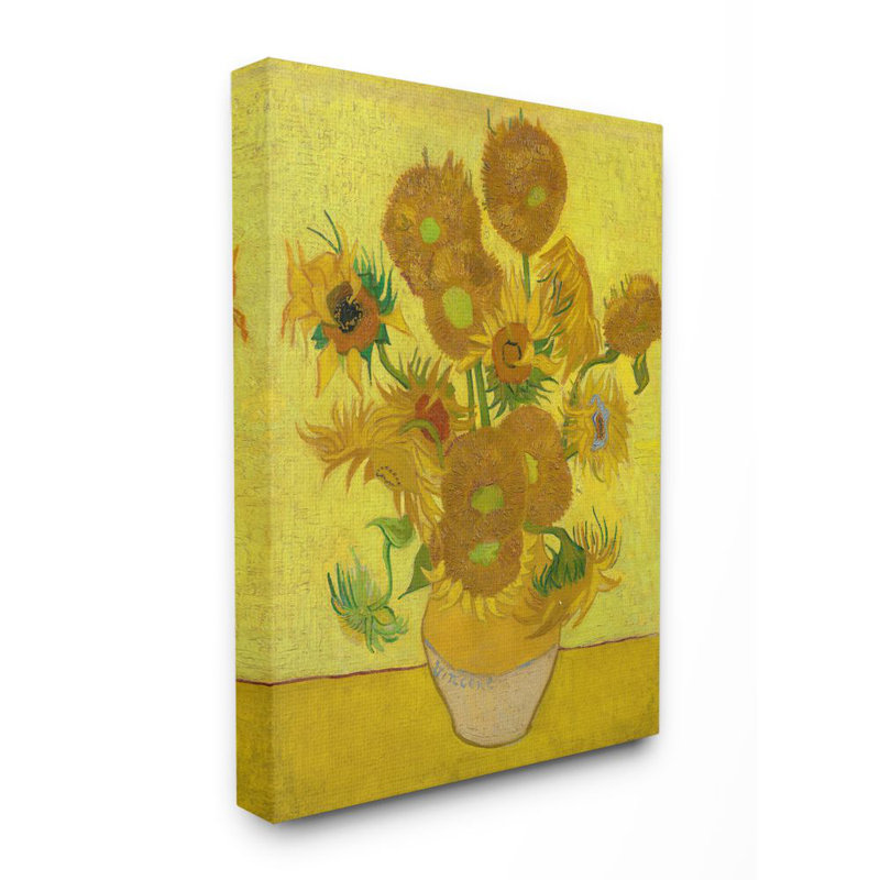 «Van Gogh Sunflowers Post Impressionist» par Vincent Van Gogh, reproduction d'art, H 40 po x l 30 po x P 1,5 po, Toile tendue