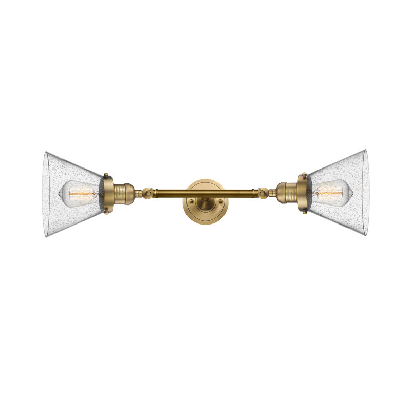 Éclairage pour meuble-lavabo à intensité variable 2 lumières Adelhard, Laiton brossé