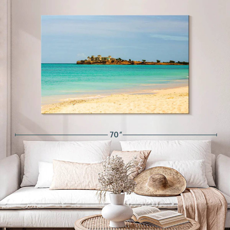 Paysage de la plage Gillard à Antigua, H 34 po x l 51 po