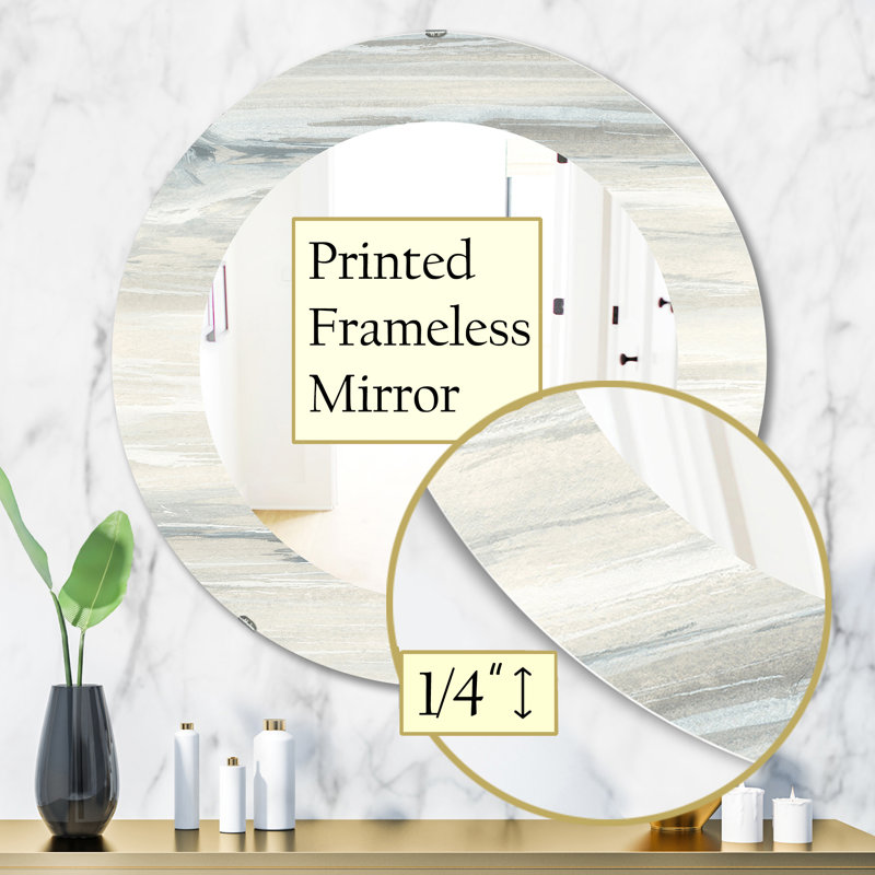 Watercolor Colorfields I - Printed Modern Mirror - Oval or Round Wall Mirror, 23.6" H x 23.6" W