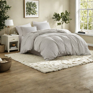 Premium King Bedding Sets, Linen, Striped Design, All-season Comfort